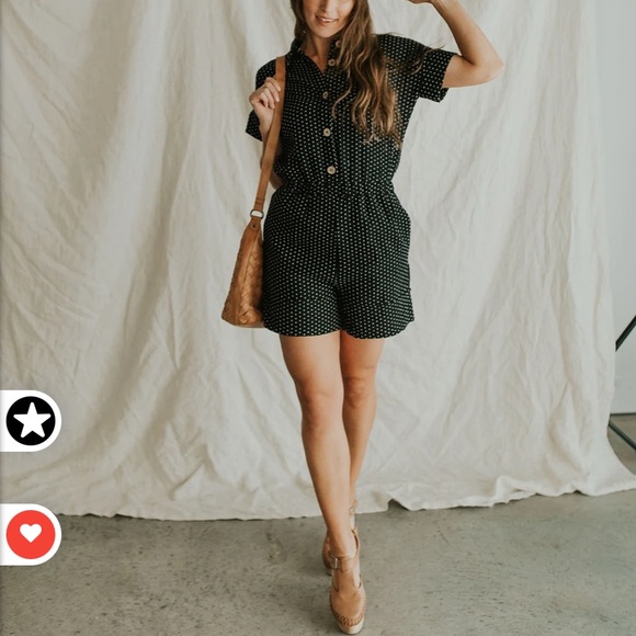 Henly Layla Dotted Jumpshort in Black size Small - Picture 10 of 13